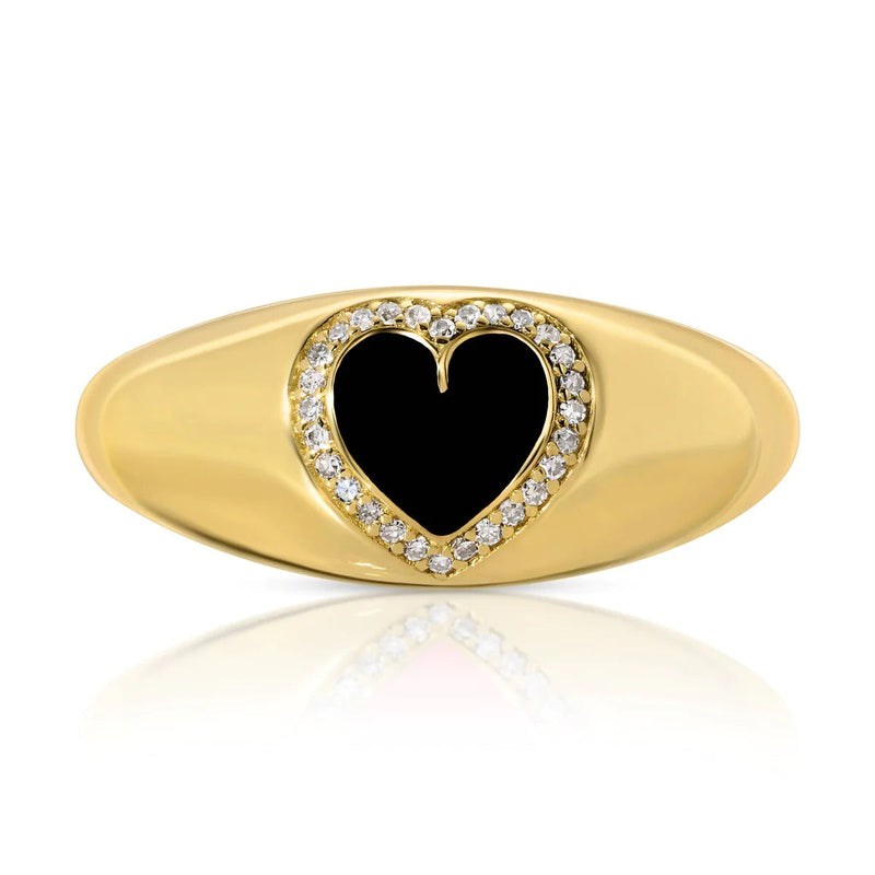 Jenna 14k Heart Diamonds Gold Ring