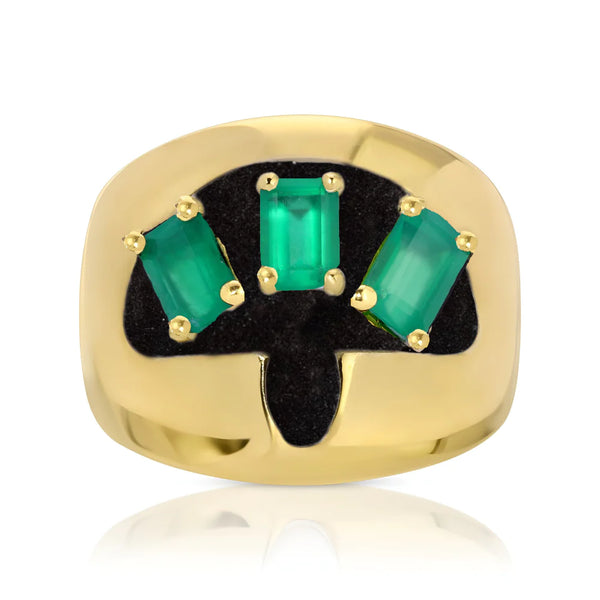 Monique 14k Emerald Mushroom Ring