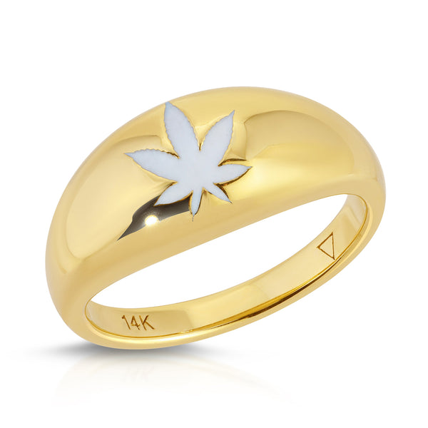 Orchid 14k Gold Leaf Ring