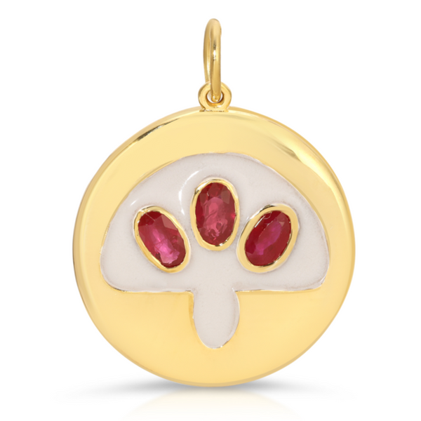 Air Ruby White Mushroom Medallion