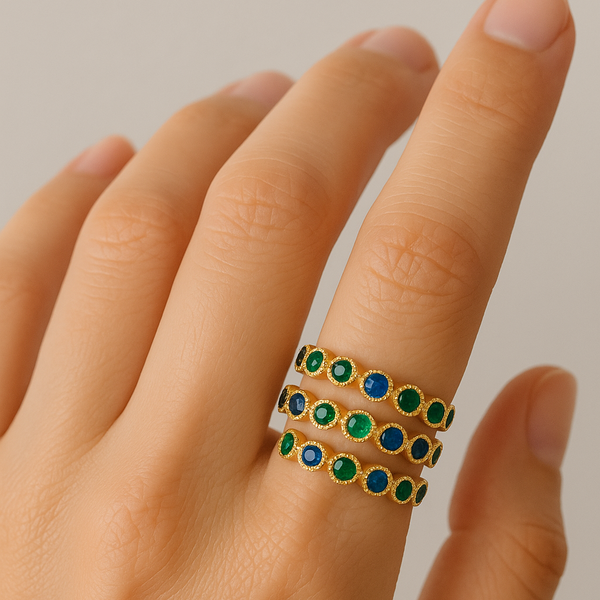 Green & Blue Coil Ring