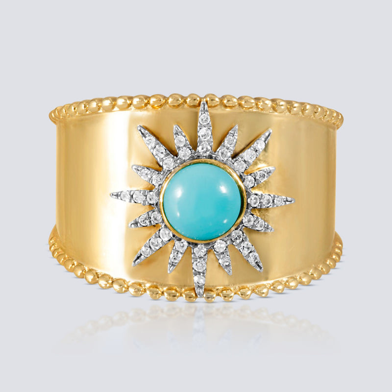 Solar Turquoise 14k Ring