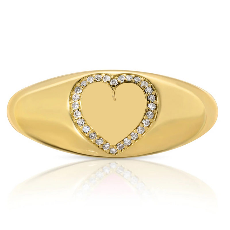 Jenny 14k Heart Diamonds Gold Ring