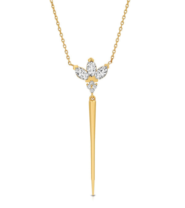 Stella 14k Marquis Dangling Spike Necklace