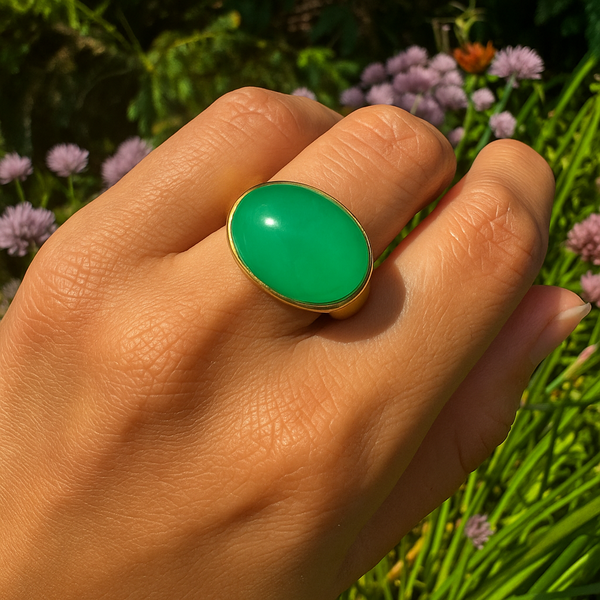 GUMDROP 14K CABOCHON GYPSY RING