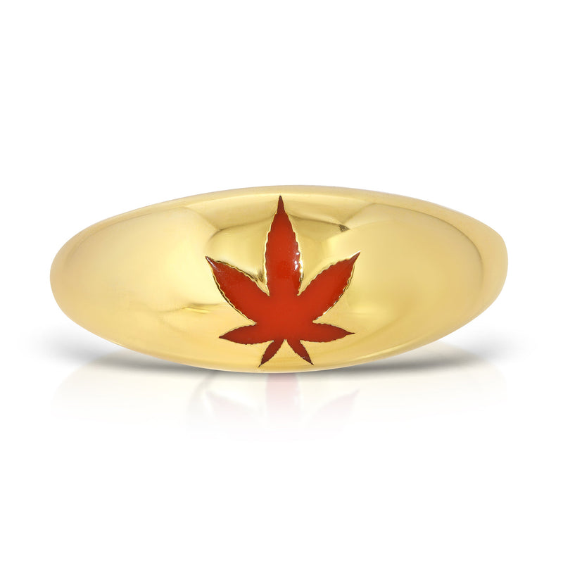 Tangerine 14k Gold Leaf Ring