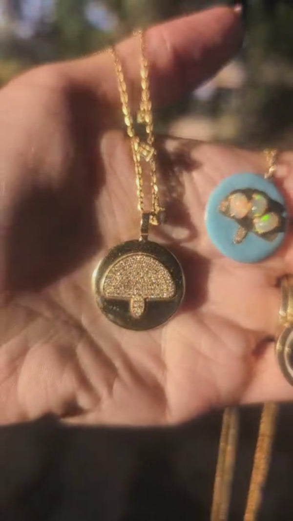 Opals Turquoise Enamel Medallion