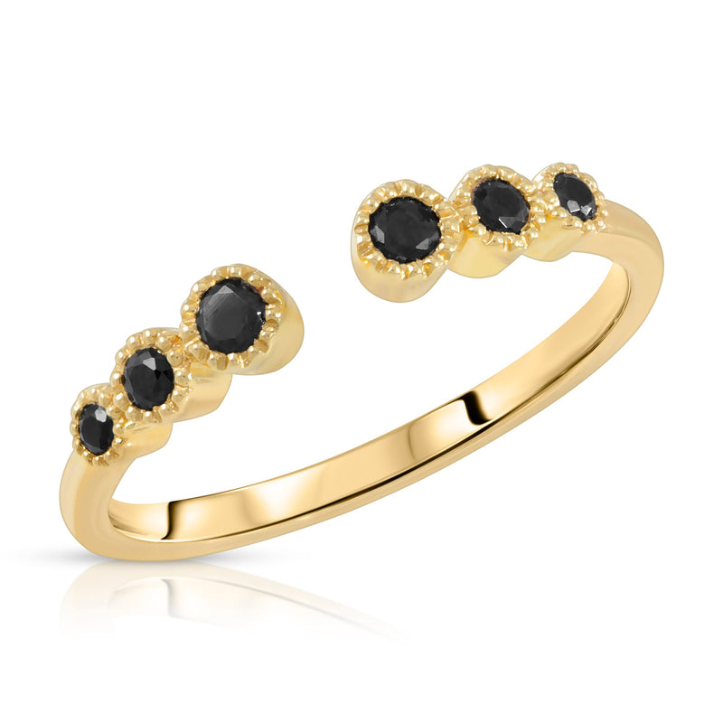 18K VENUS RING WITH BLACK