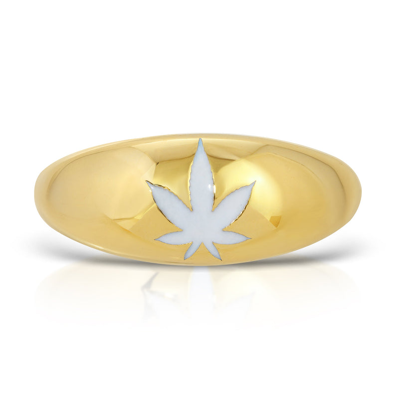 Tangerine 14k Gold Leaf Ring