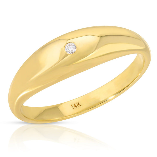 Leonne 14k Single Diamond Band Ring