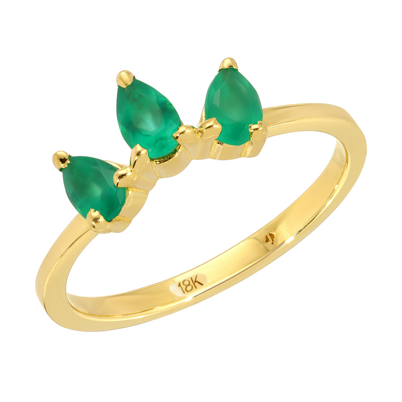 Amy 14k Marquis Emeralds Ring