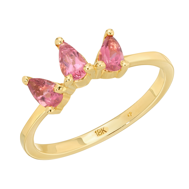 Rosy 14k Sapphires Marquis Ring