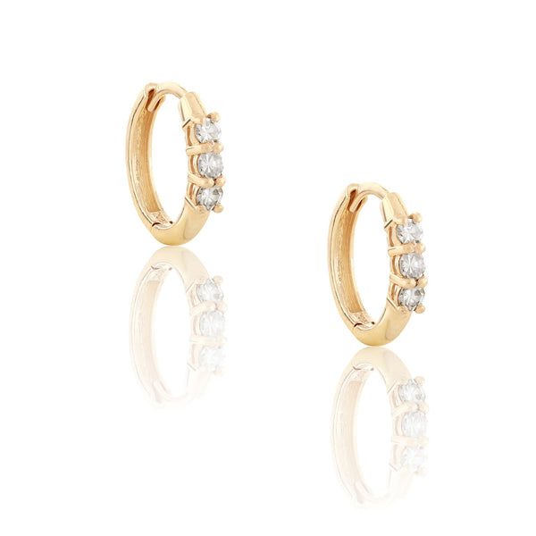 Diamonds Time Circle Earrings-EJL 