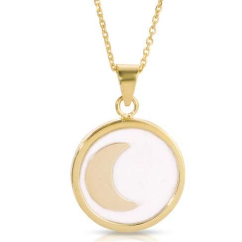 14k Abalone Moon Medallion