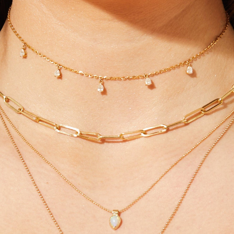 14k Alice Versatile Diamonds Adjustable Chocker Necklace