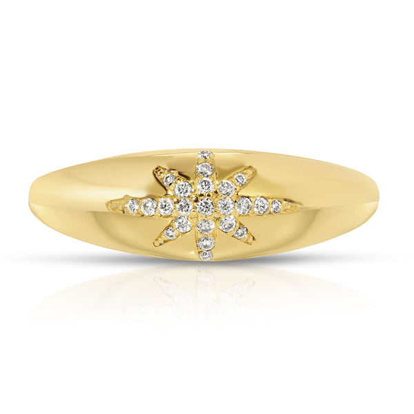 Maia 14k stardust pave diamonds ring