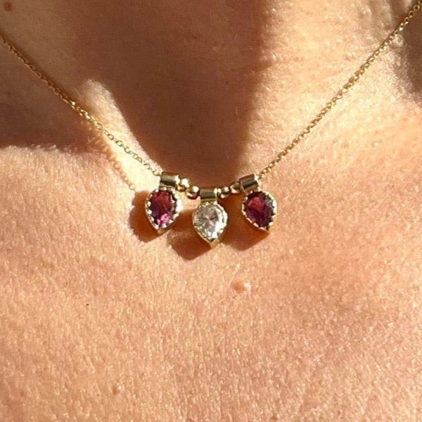 Nina 14k Beaded Pear shaped Necklace