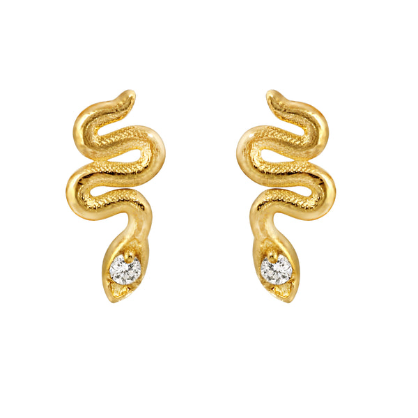 Gloria 18k Diamonds Snake Earrings