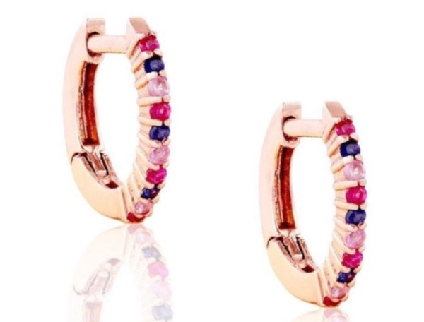 Mini Sapphires Hoops - Earrings