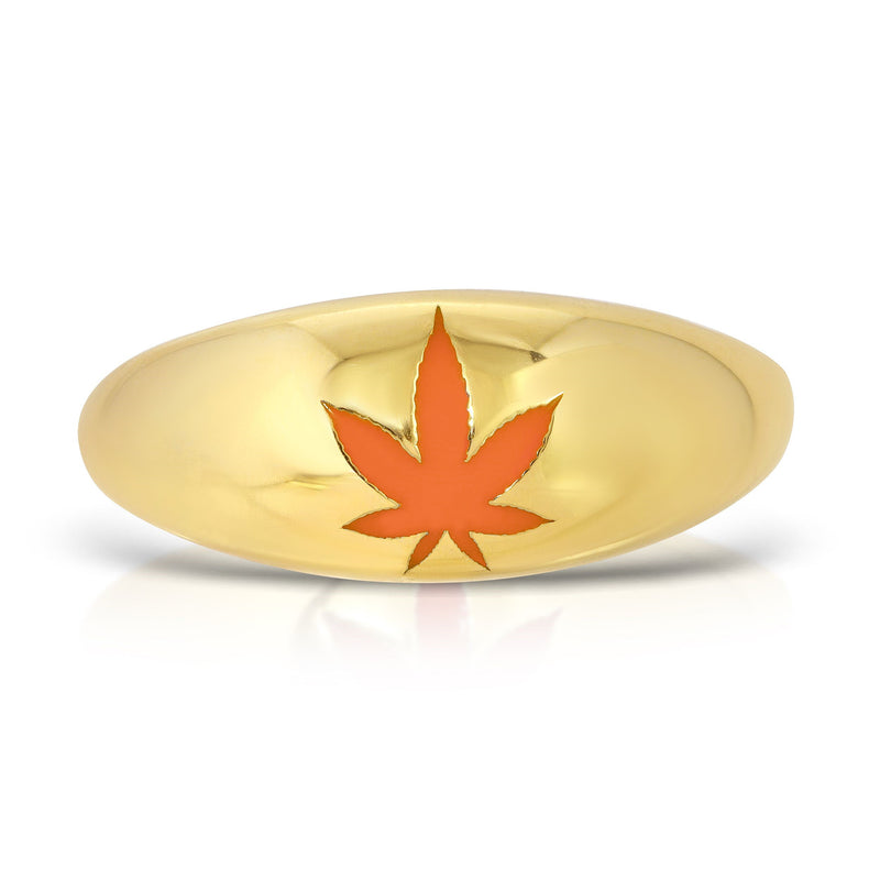 April 14k Gold Leaf Ring