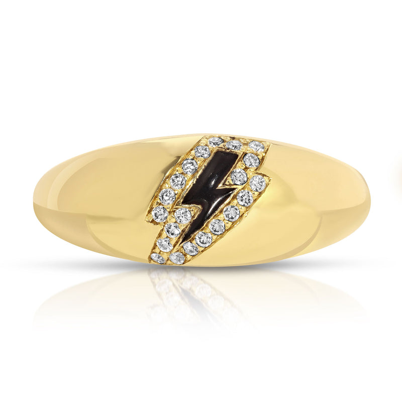 Ivy 14k Gold Lightning Bolt Ring