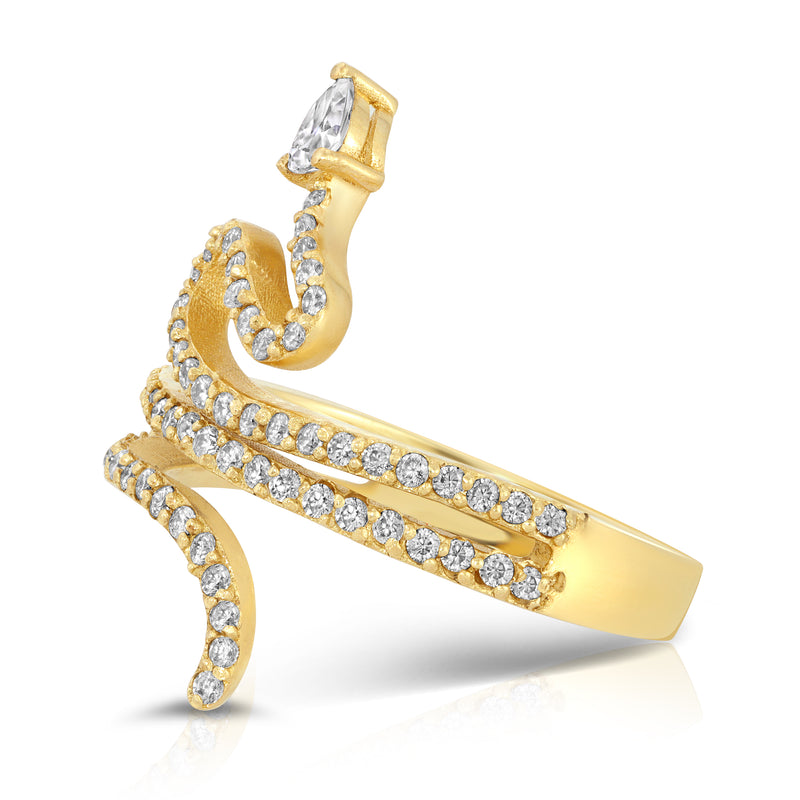 Billy 18k Diamonds Gold Snake Ring