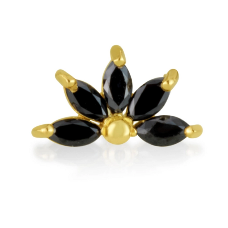 Black 14k Sunrise emeralds Marquise