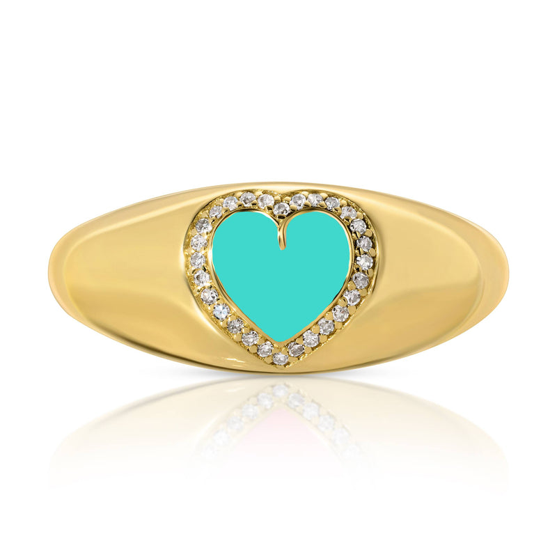 Jenna 14k Heart Diamonds Gold Ring