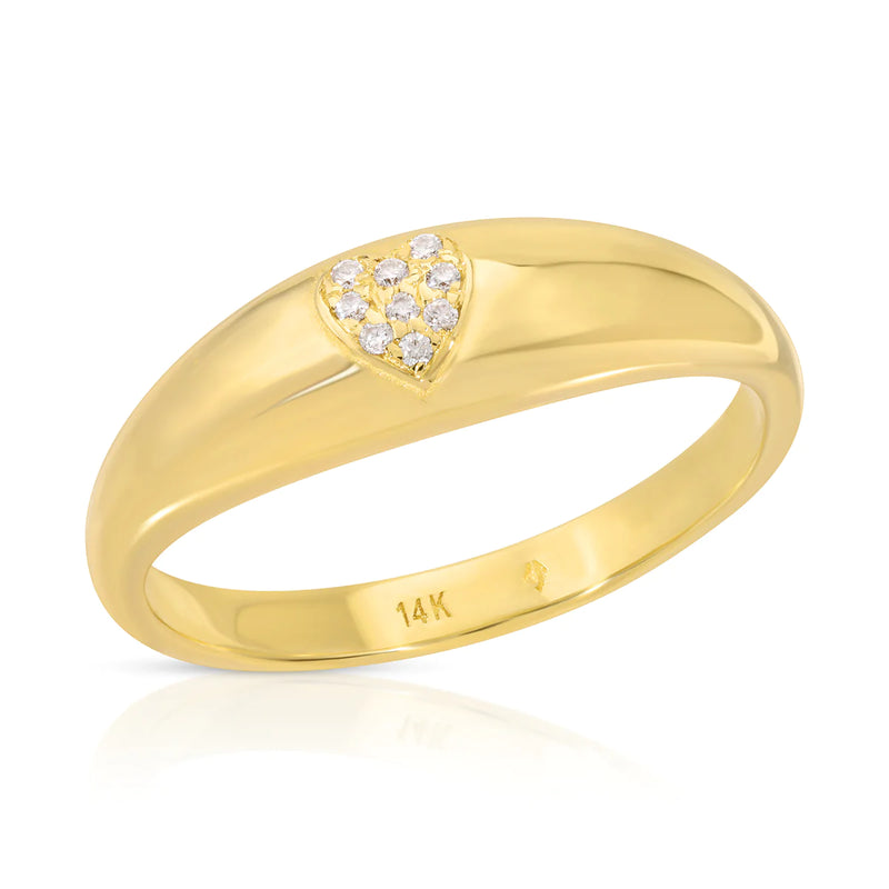 Yael 14k Diamonds Heart Ring