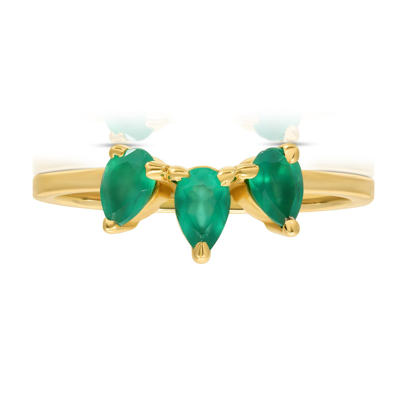 Amy 14k Marquis Emeralds Ring