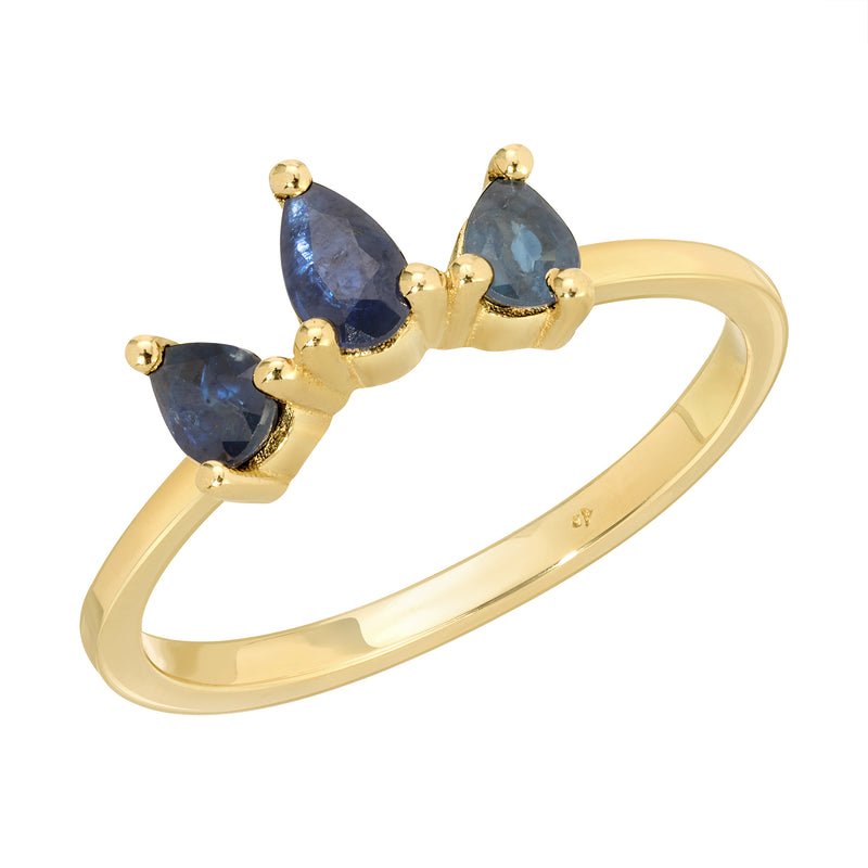 Rosy 14k Sapphires Marquis Ring