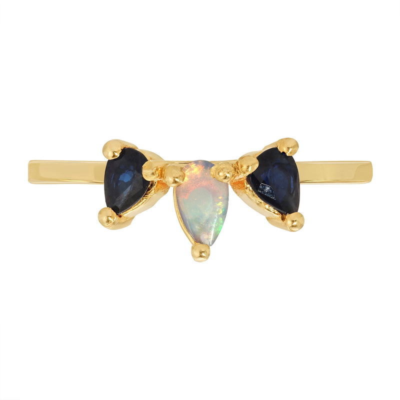 Axel 14k Sapphires & Opal Marquis Ring