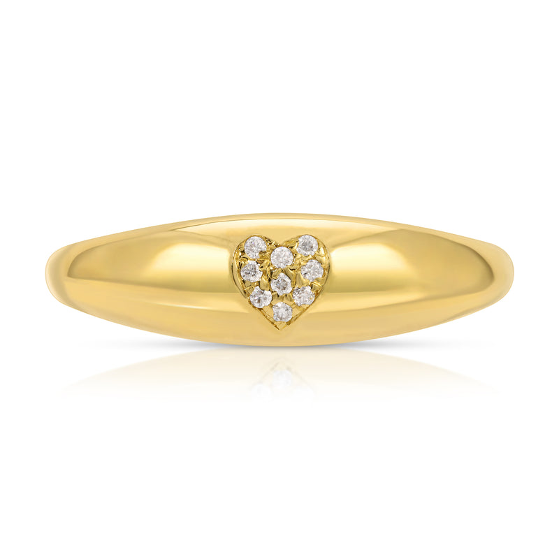 Yael 14k Gold Heart Heart Bubble Ring-Small