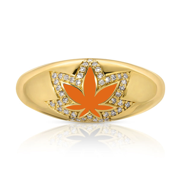 Florence 14k Diamonds Gold Leaf Ring
