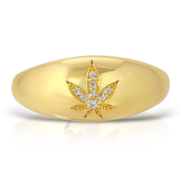 Jane 14k Gold Leaf Ring