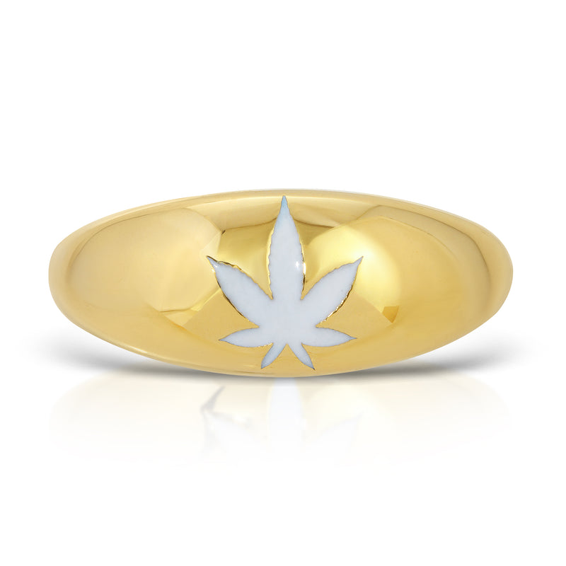 April 14k Gold Leaf Ring